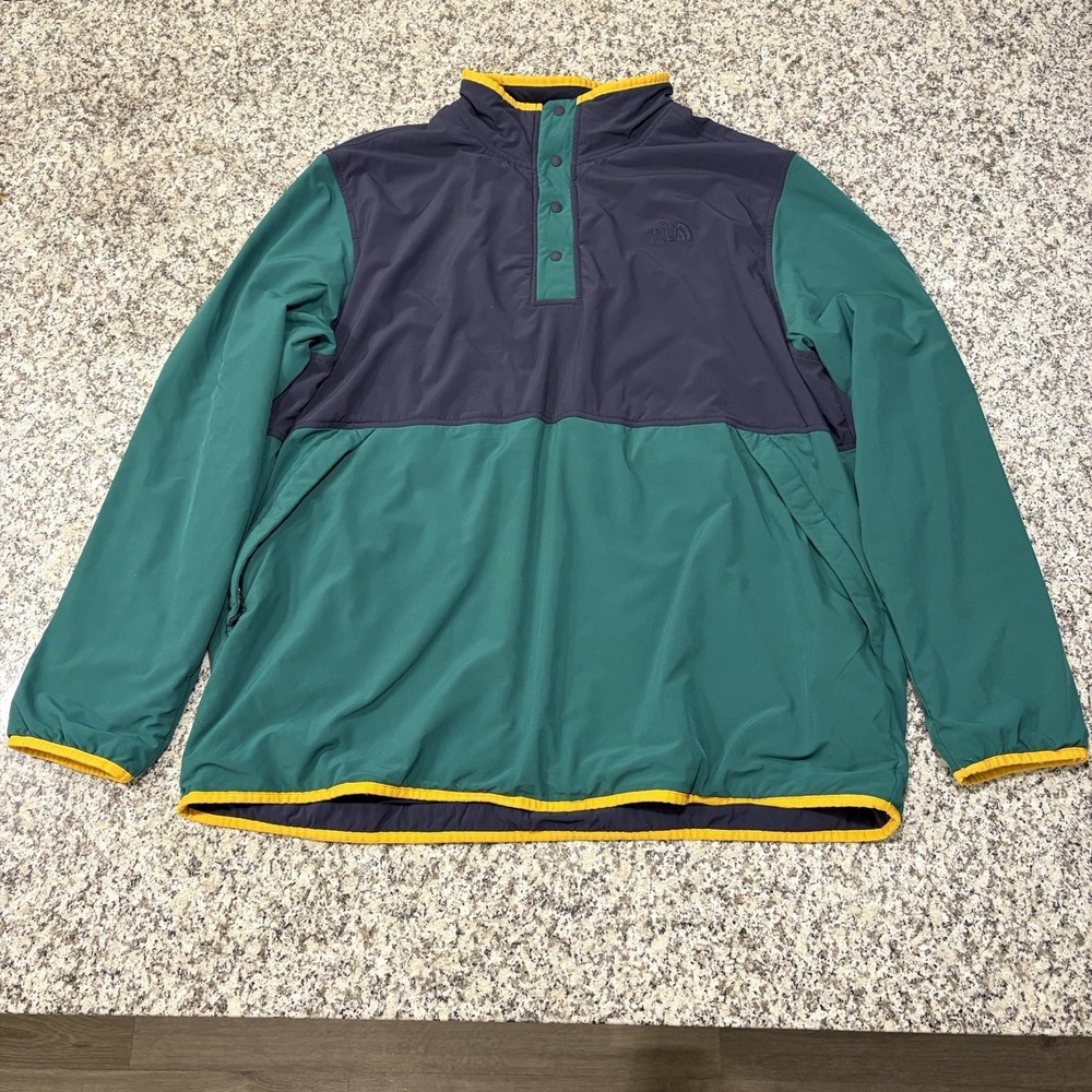 Vintage The North Face Anorak Pullover Mens XXL Green Navy Yellow Gorpcore Y2K